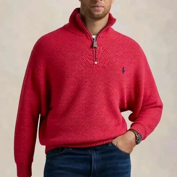 Polo Ralph Lauren Other - Polo Ralph Lauren Men's Red Zip-Up Sweater